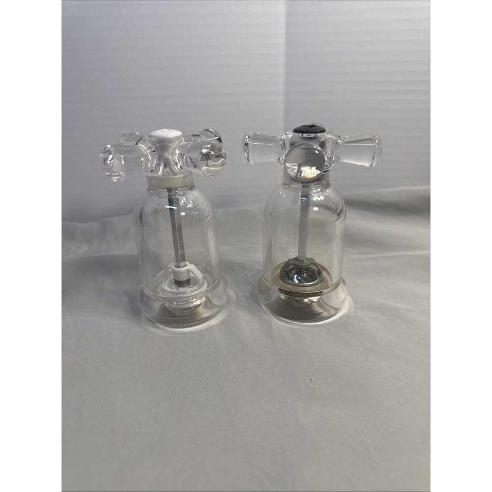Cole & Mason Acrylic "Tap" Salt and Pepper Mill Grinder Set - Vintage